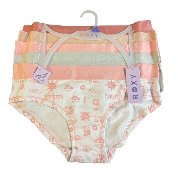 Roxy Brief Underwear Panties Cotton Spandex Blend 5 Pack Women’s Large Tag Free - Picture 1 of 7